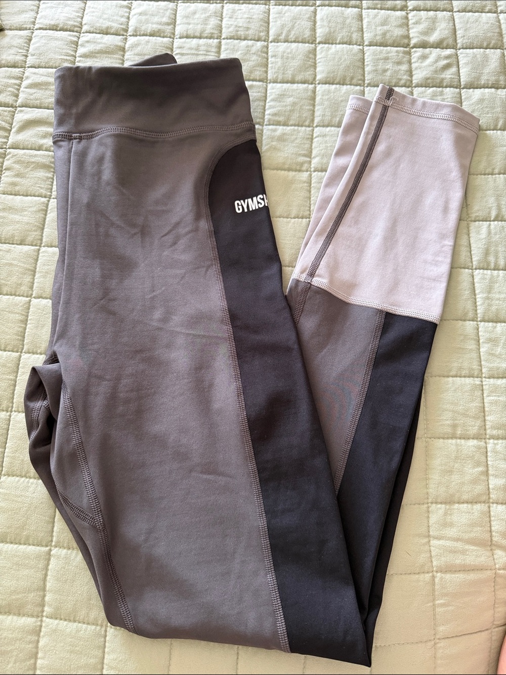 Gymshark Two-Tone Gray and Black Leggings
